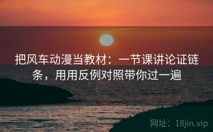 把风车动漫当教材：一节课讲论证链条，用用反例对照带你过一遍